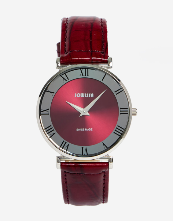 GiltVibes - JOWISSA Burgundy & Silver Tone Watch