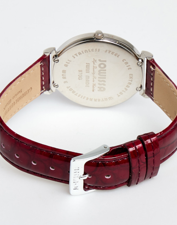 GiltVibes - JOWISSA Burgundy & Silver Tone Watch