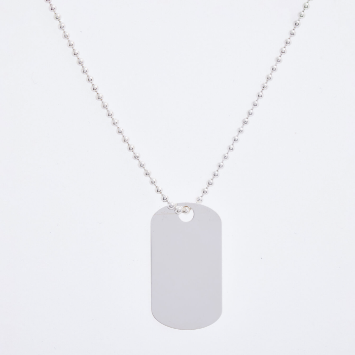 GiltVibes - MAX ROSSI Sterling Silver Dogtag Pendant Necklace