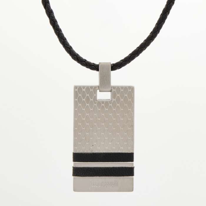 GiltVibes - JUST CAVALLI Black Braided Tag Necklace