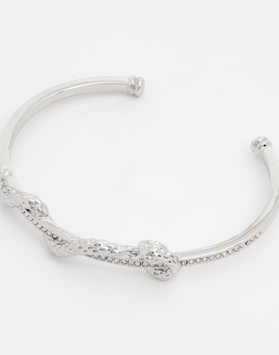 GiltVibes - JUST CAVALLI Silver Tone Snake Wrap Bangle