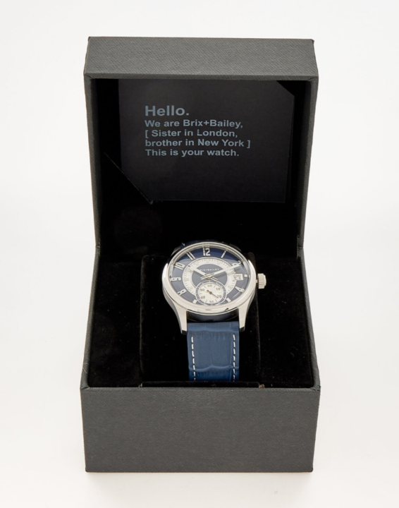 Brix & Bailey Navy Leather Chronograph Watch