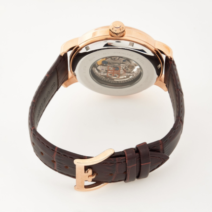 Earnshaw Brown Leather Automatic Skeleton Watch