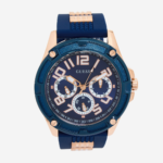 Guess Blue & Rose Gold Tone Delta Watch