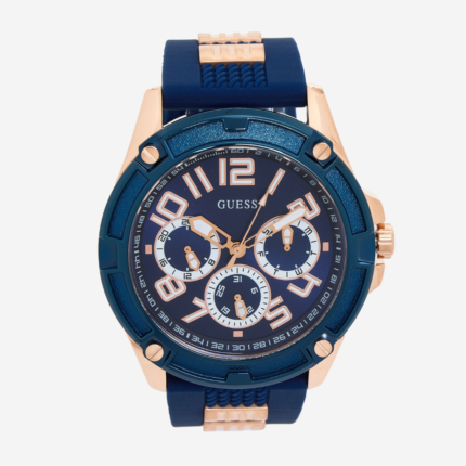 Guess Blue & Rose Gold Tone Delta Watch