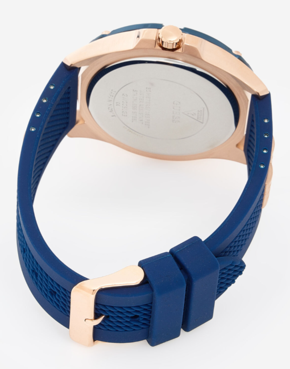 Guess Blue & Rose Gold Tone Delta Watch