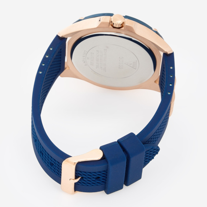 Guess Blue & Rose Gold Tone Delta Watch