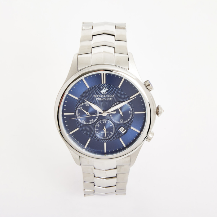 Beverly Hills Polo Club Silver Tone & Navy Watch