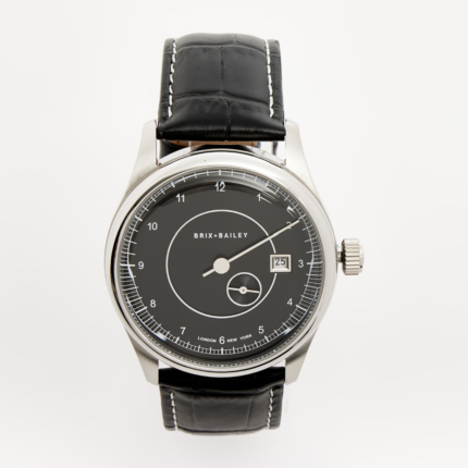 Brix & Bailey Black Leather Wade Automatic Watch