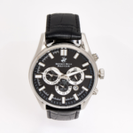 Beverly Hills Polo Club Black Leather Chronograph Watch