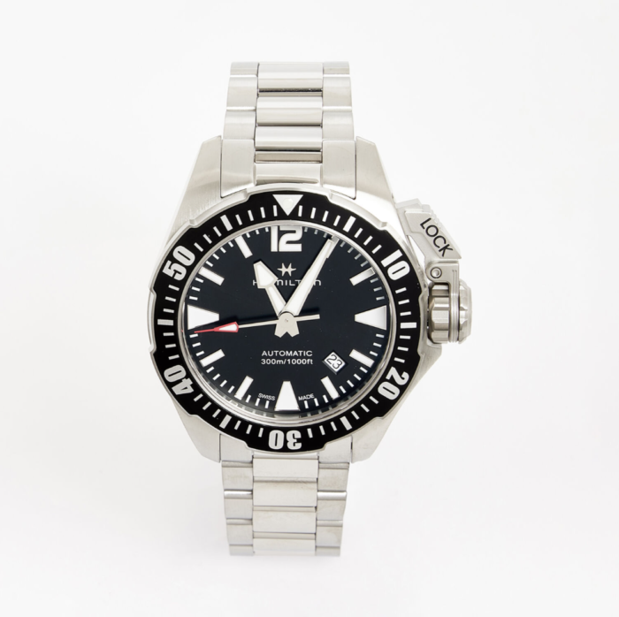 Hamilton Silver Tone Automatic Frogman Watch