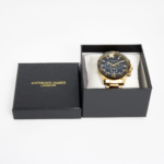 Anthony James Gold Tone & Black Chronometric Watch