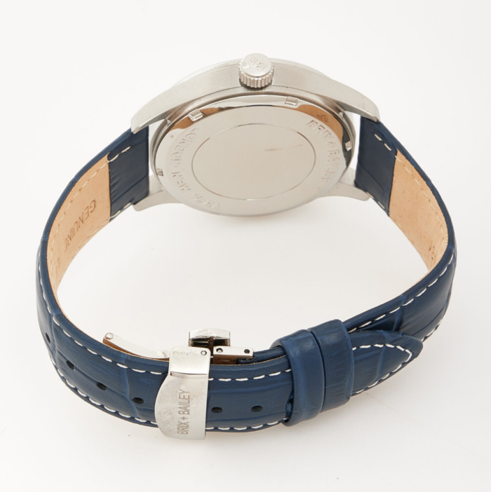 Brix & Bailey Navy Leather Chronograph Watch