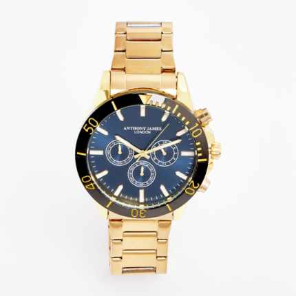 Anthony James Gold Tone & Black Chronometric Watch